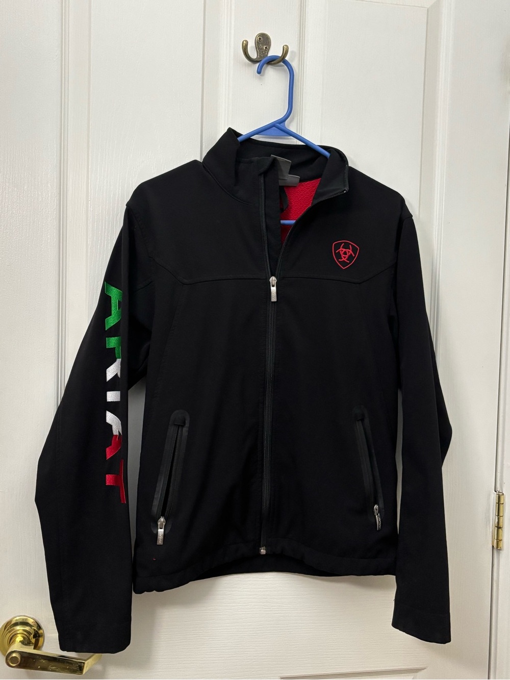 Ariat AriatTEK Men’s XS Black Softshell Jacket Mexico Colors Embroidered Western